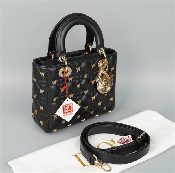 Túi Dior Lady đen đính bướm (01-RU-0273) szS (HC)+
