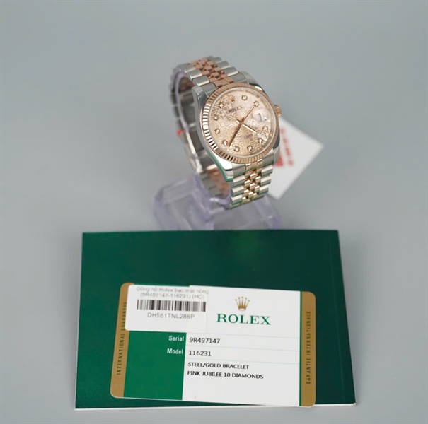 Đồng hồ Rolex bạc mặt hồng (9R497147-116231) (HC) KG+