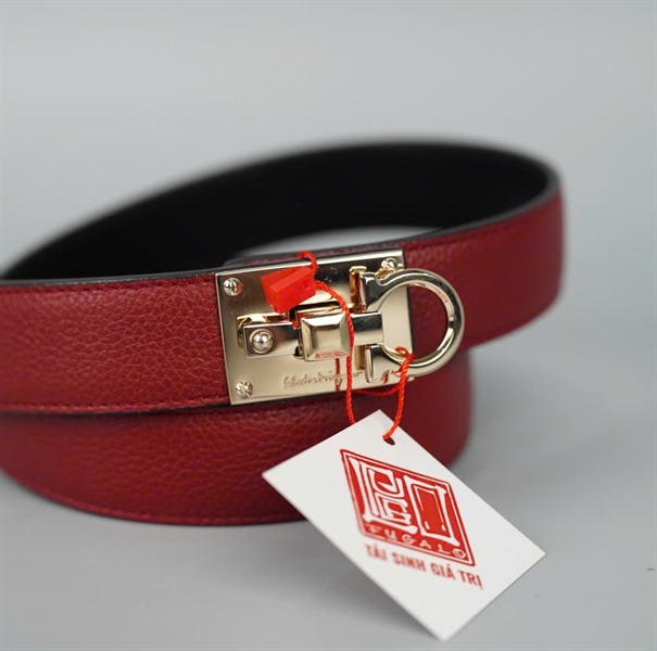 Thắt lưng Salvatore đỏ bản 3cm dài 86cm KG+