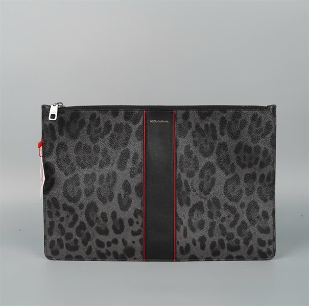 Túi D&G Clutch đen da beo sz30 KG+