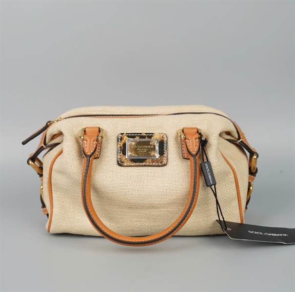 Túi D&G handle nude lòng da beo sz22 KG+