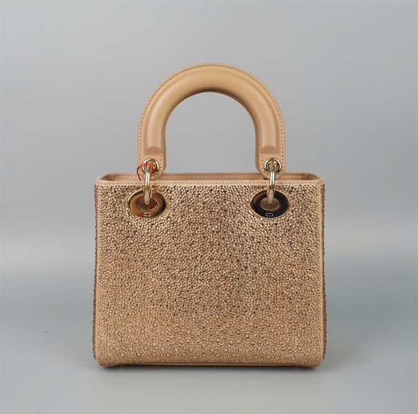 Túi Dior Lady vàng đính đá (01-RU-0243) szS (HC)+ 2024