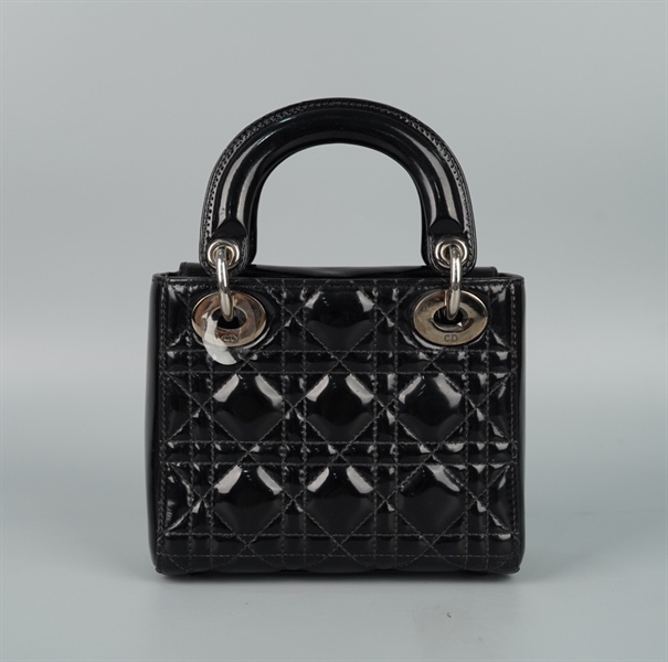 Túi Dior Lady đen bóng (01-BO-1104) szmini KG+