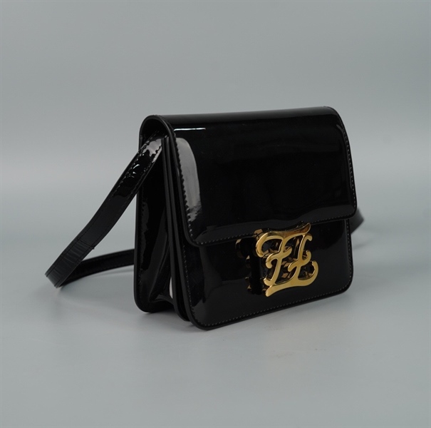 Túi Fendi đen bóng sz17 KG+