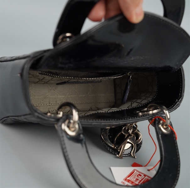 Túi Dior Lady đen bóng (01-BO-1104) szmini KG+