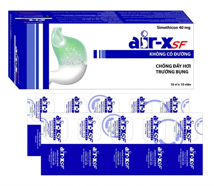 Air x sf không đường simethicon 40mg rx (h/100v)