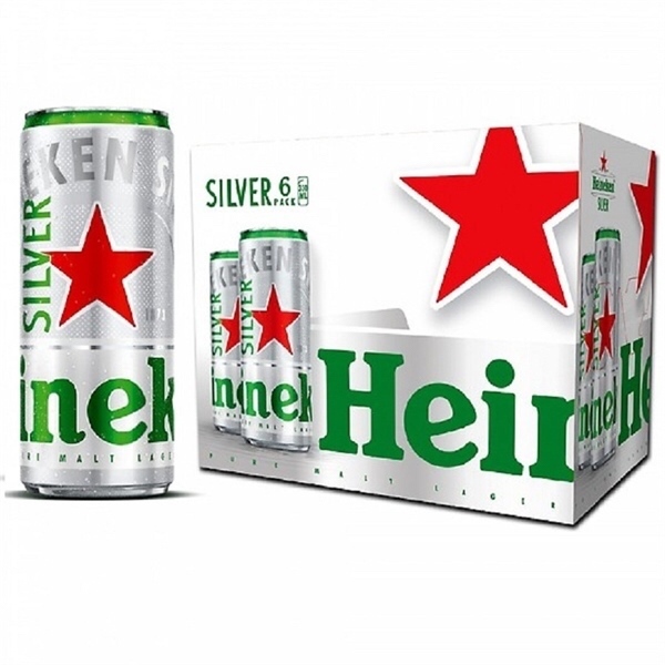 Bia Heineken bạc 330ml lon cao
