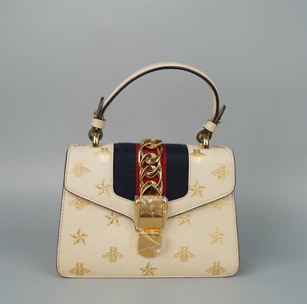 Túi GG Sylvie trắng (470270493075) 2strap sz20 (BQ) KG+