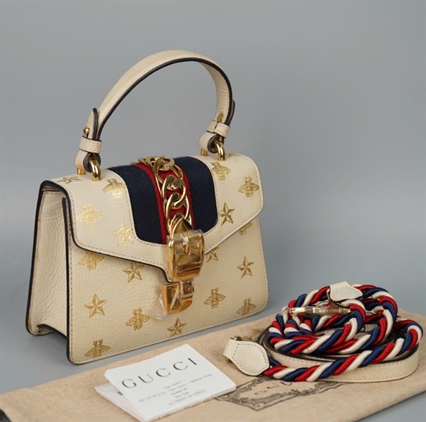 Túi GG Sylvie trắng (470270493075) 2strap sz20 (BQ) KG+