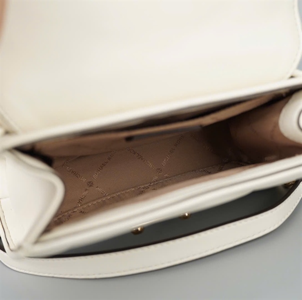 Túi Michael Kor màu trắng hạt vàng +