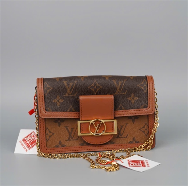 Túi LV Dauphine hoa nâu sz18 +