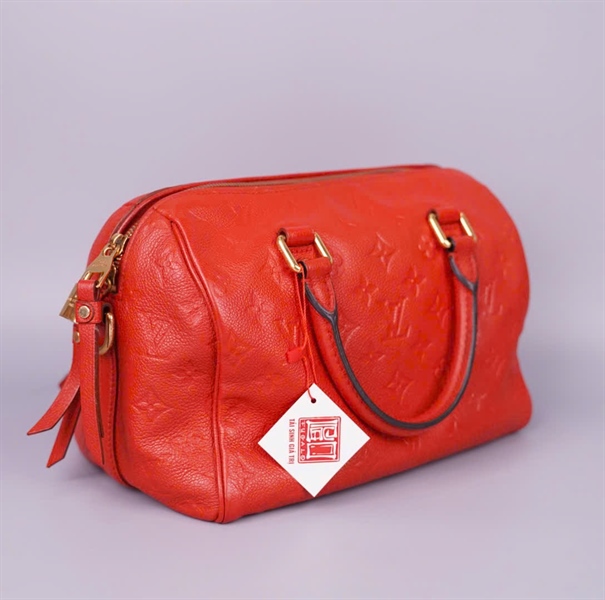 Túi LV Speedy hoa đỏ có lót form sz25 (BQ) KG+