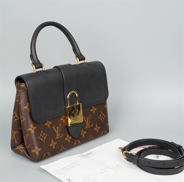 Túi LV Locky hoa nâu nắp đen có lót form (AA4189) sz20 (BQ) KG+