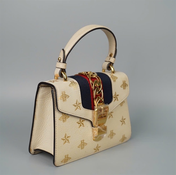 Túi GG Sylvie trắng (470270493075) 2strap sz20 (BQ) KG+