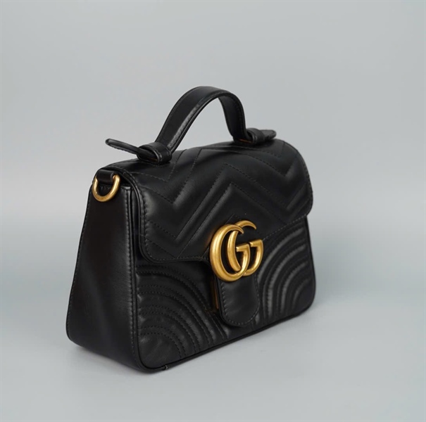 Túi GG Marmont đen (493075) sz20 (BQ) KG+