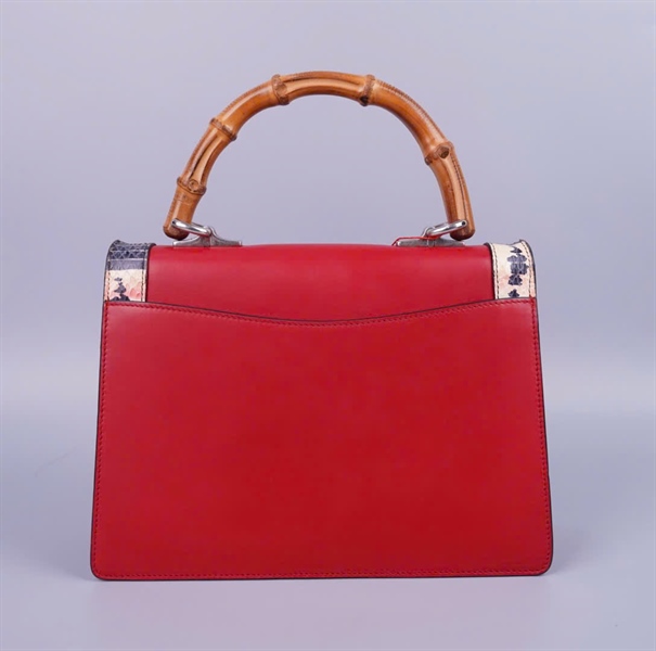 Túi GG handle viền rắn màu đỏ (453751001998) sz26 KG+