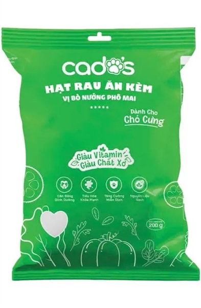 Hạt Cados cho chó rau ăn kèm vị bò nướng phô mai 200g,