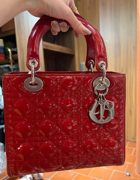 Túi Dior Lady đỏ (18-BO-0152) szM (A-T) KG+