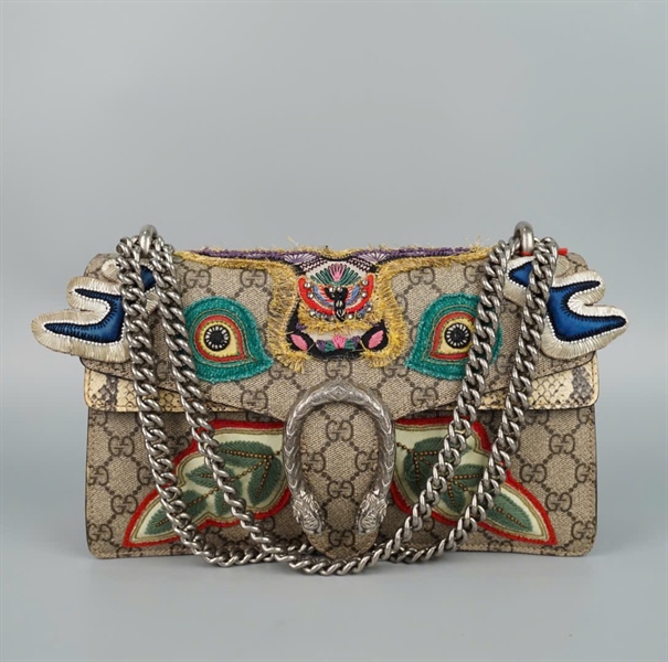 Túi GG Dionysus xám thêu hình (A-T) KG+