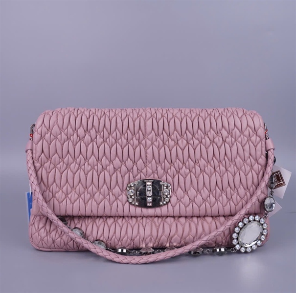 Túi Miu Miu hồng 2strap (A-T-Tag) Sz34 KG+