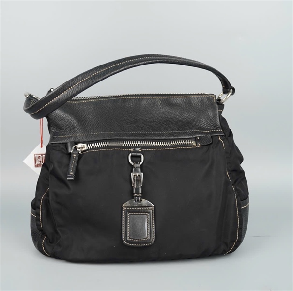 Túi Prada handle đen (A-T) sz34 KG+