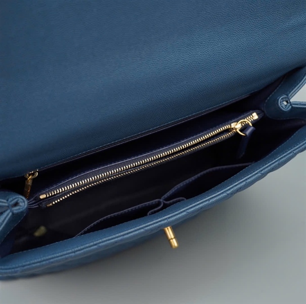 Túi Chanel handle xanh (24263799) sz32 (A-T-TAG) KG+