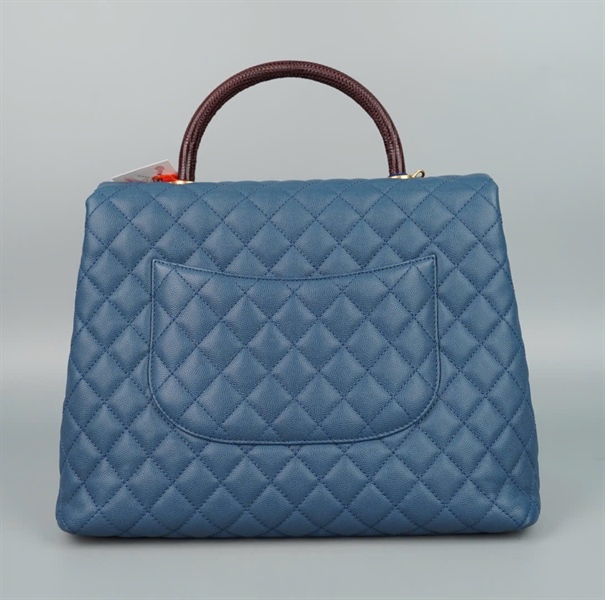 Túi Chanel handle xanh (24263799) sz32 (A-T-TAG) KG+