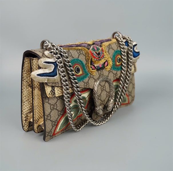 Túi GG Dionysus xám thêu hình (A-T) KG+