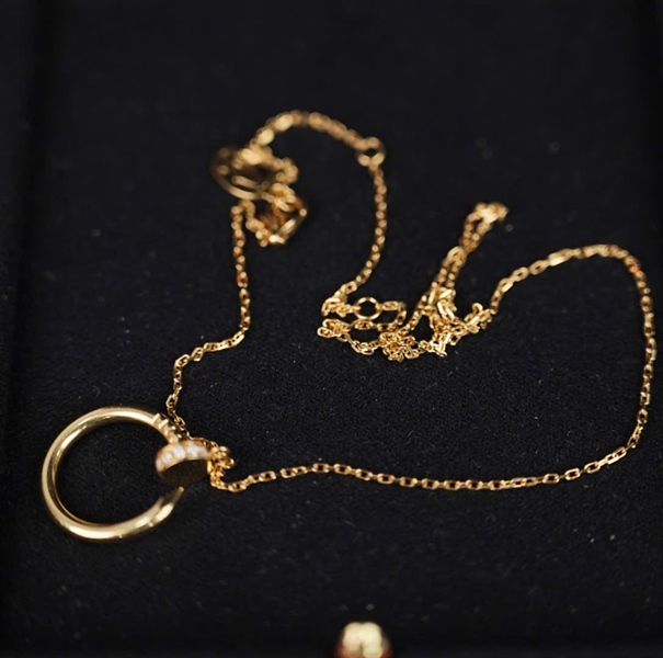 Dây chuyền Cartier vòng tròn có phiếu bảo hành (A-T) KG+