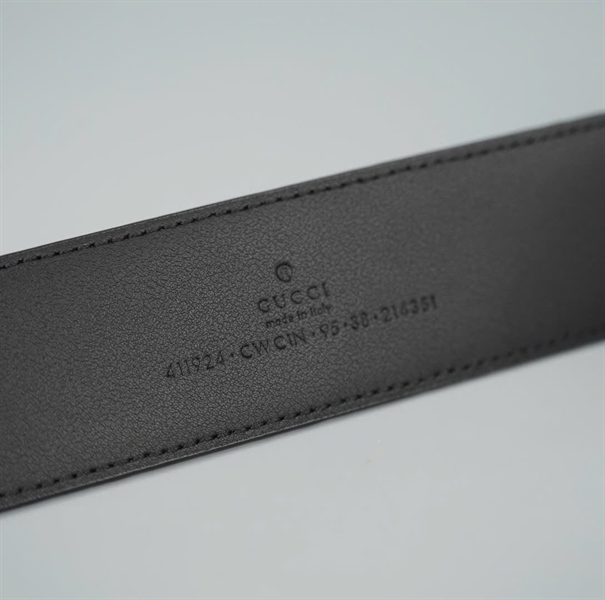 Thắt lưng GG đen khóa bạc bản 4cm dài 106cm (A-T) KG+