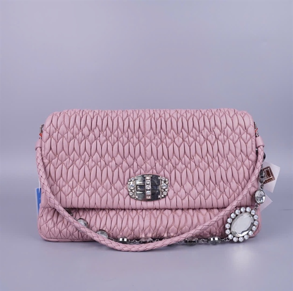 Túi Miu Miu hồng 2strap (A-T-Tag) Sz34 KG+