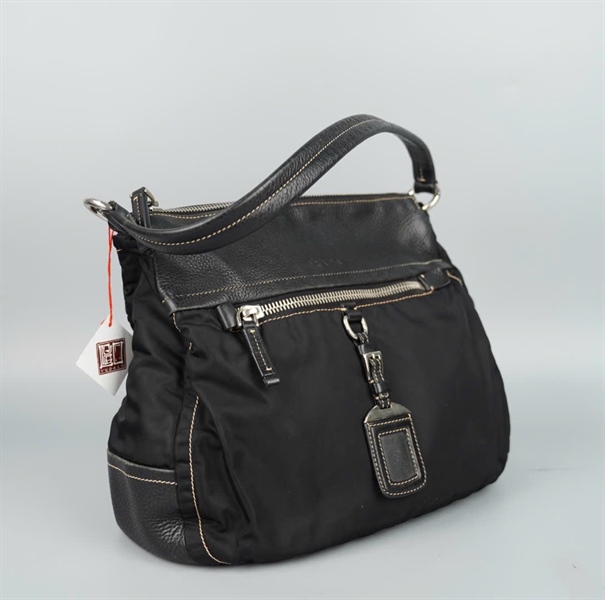 Túi Prada handle đen (A-T) sz34 KG+