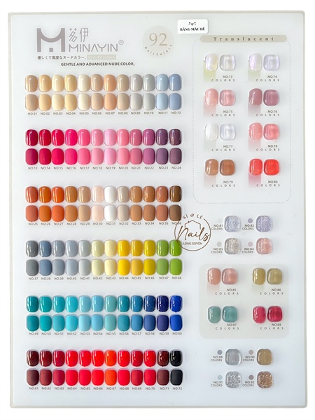 Lẻ sơn gel Minayin của bảng 92 màu (Phần 1/2)