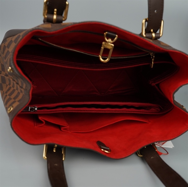 Túi LV Hampstead ô vuông nâu có lót form sz34 +