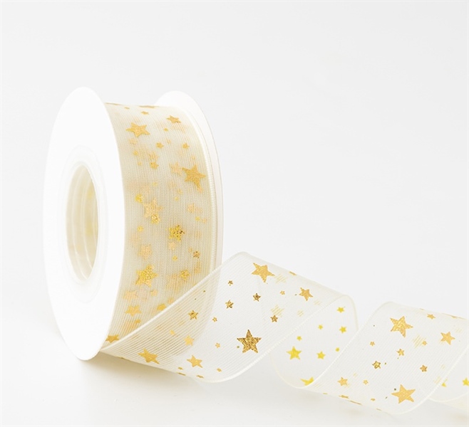 Ruy băng voan lưới họa tiết bản 2,5cm - RB003