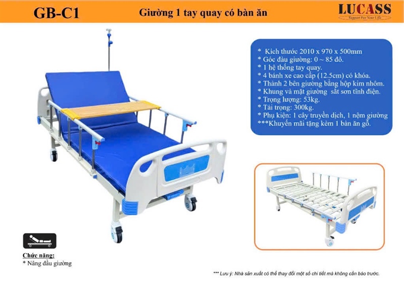 Giường 1 chức năng Lucass (Model: GB - C1) - China