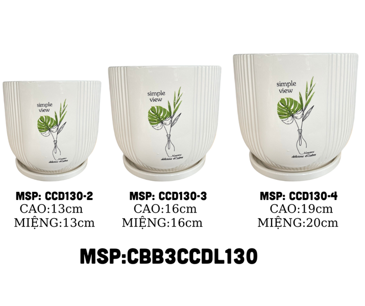 BỘ 3 CHẬU CÓ ĐĨA LỚN 130