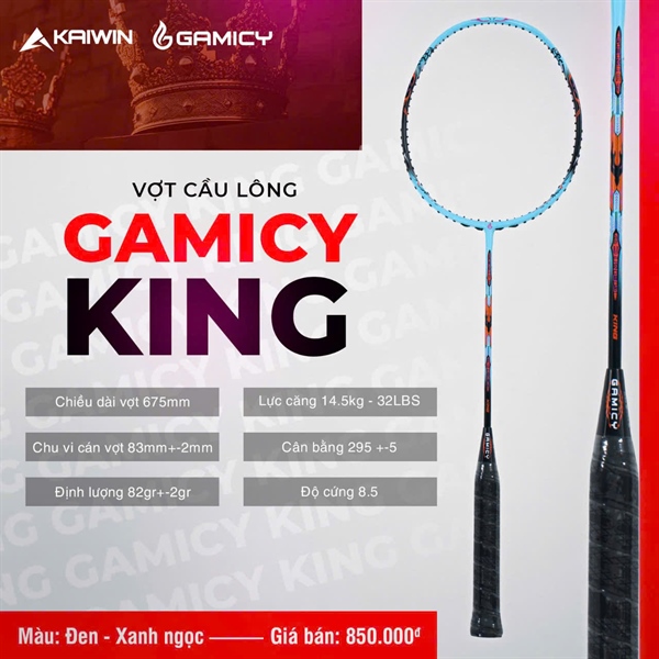 VỢT CL GAMICY (KHUNG) KING ĐEN XANH NGỌC