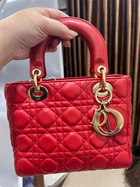 Túi Dior Lady màu đỏ (09-MA-1127) szS (LTB) KG+