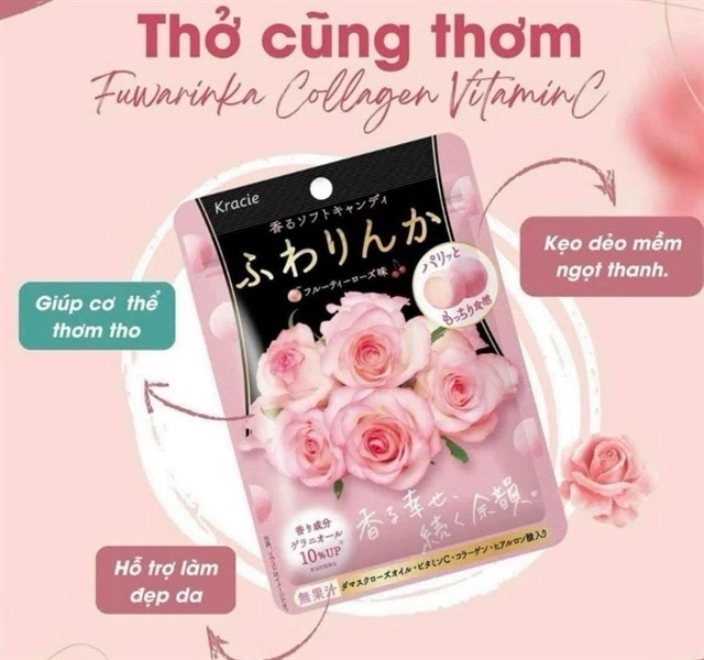 Kẹo hoa hồng thơm cơ thể Kracie 35g
