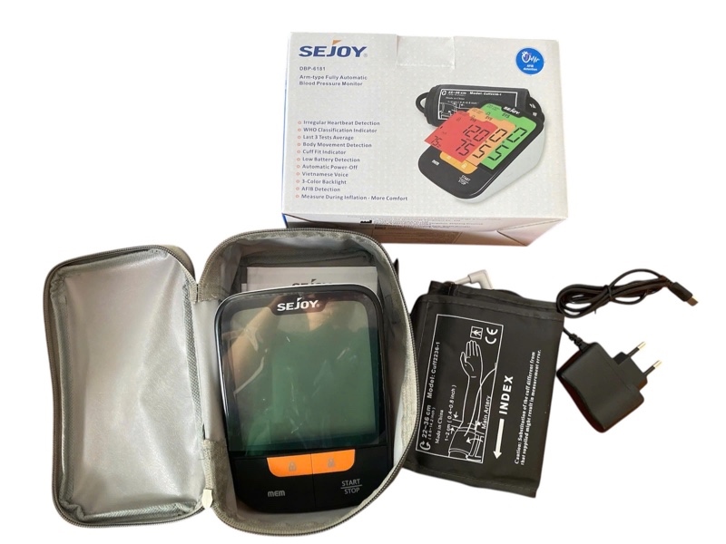 MÁY HUYẾT ÁP BẮP TAY CẢNH BÁO ĐỘT QUỴ SEJOY DBP 6181 S.3200