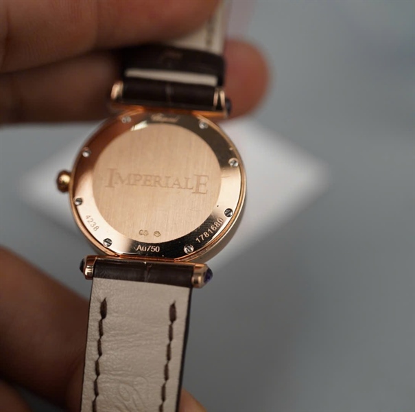 Đồng hồ Chopard mặt nâu viền đá dây nâu (1781680) (HC) KG+