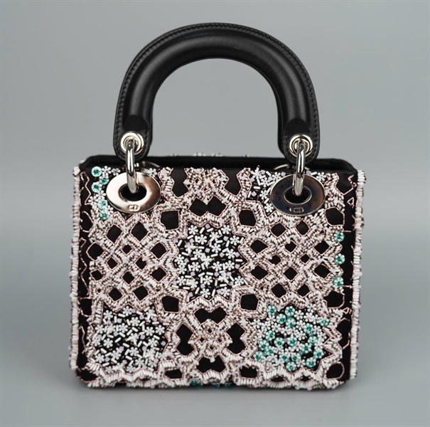 Túi Dior Lady đen đính cườm (02-MA-0175) szmini (HC)+