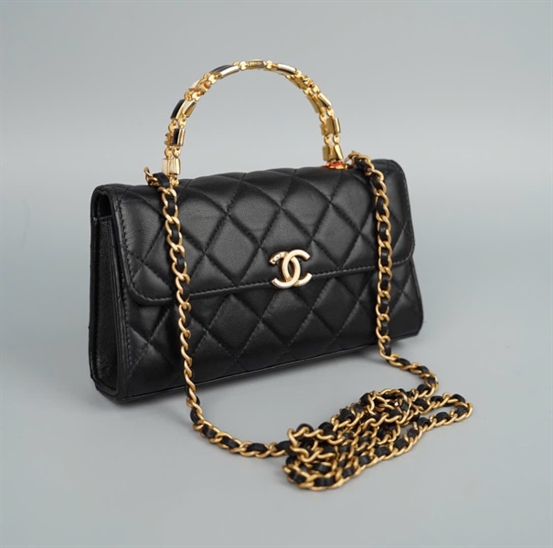 Túi Chanel Handle đen (CK8AKLP1) sz18 (HC)+