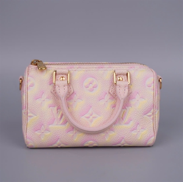 Túi LV Speedy hoa hồng phối vàng sz16 (HC)+