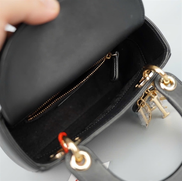 Túi Dior Lady đen thêu hoa (04-MA-0159) szmini (HC)+