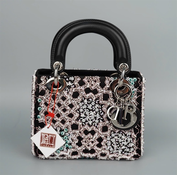 Túi Dior Lady đen đính cườm (02-MA-0175) szmini (HC)+