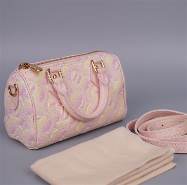 Túi LV Speedy hoa hồng phối vàng sz16 (HC)+