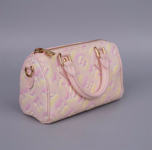 Túi LV Speedy hoa hồng phối vàng sz16 (HC)+