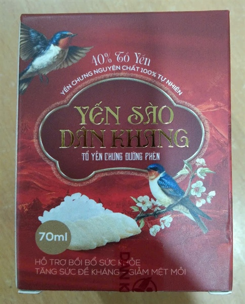 Yến sào Dân khang - Tổ yến chưng đường phèn (Hộp 1 lọ x 70ml) - Dân Khang 2